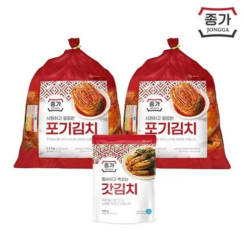 상상을 뛰어넘는 종가 종가집 중부식 포기김치 11kg 갓김치 400g 추천상품