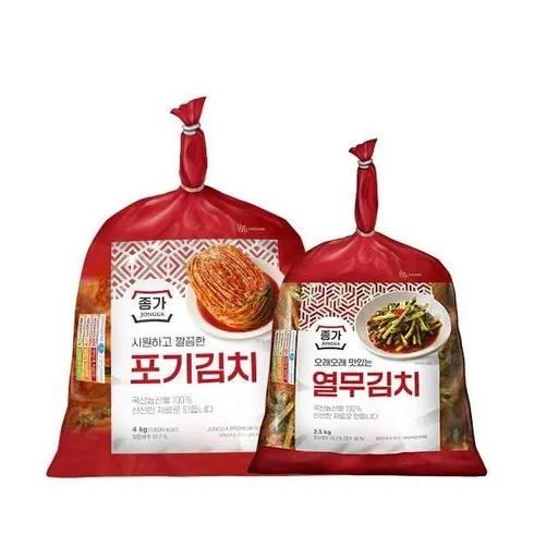 가성비 최고 종가 종가집 중부식 포기김치 11kg 열무김치 900g 베스트8