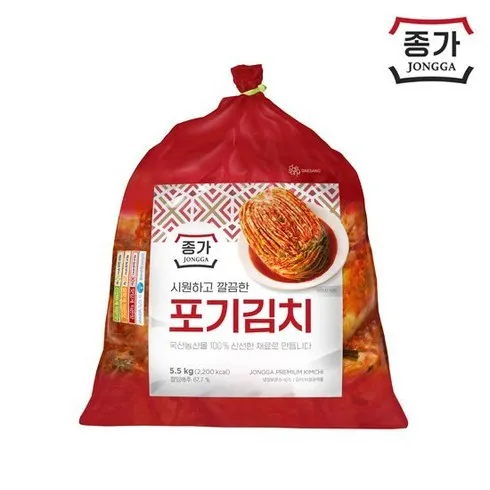 최저가로 승부하는 종가 중부식 포기김치 11kg (5.5kg X 2 추천상품