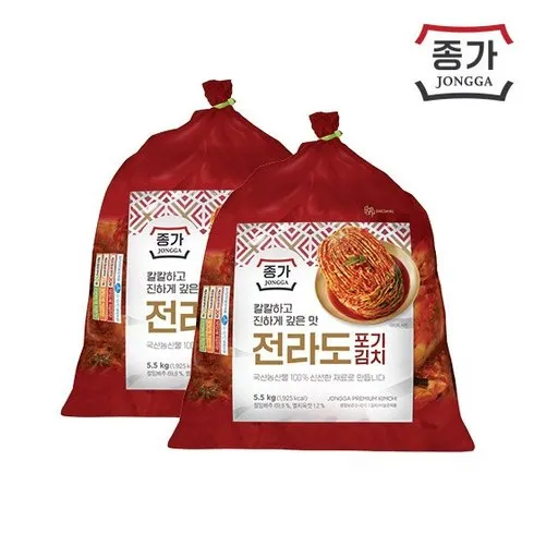 후회없는 최고품질 종가 중부식 포기김치 11kg (5.5kg X 2 베스트8